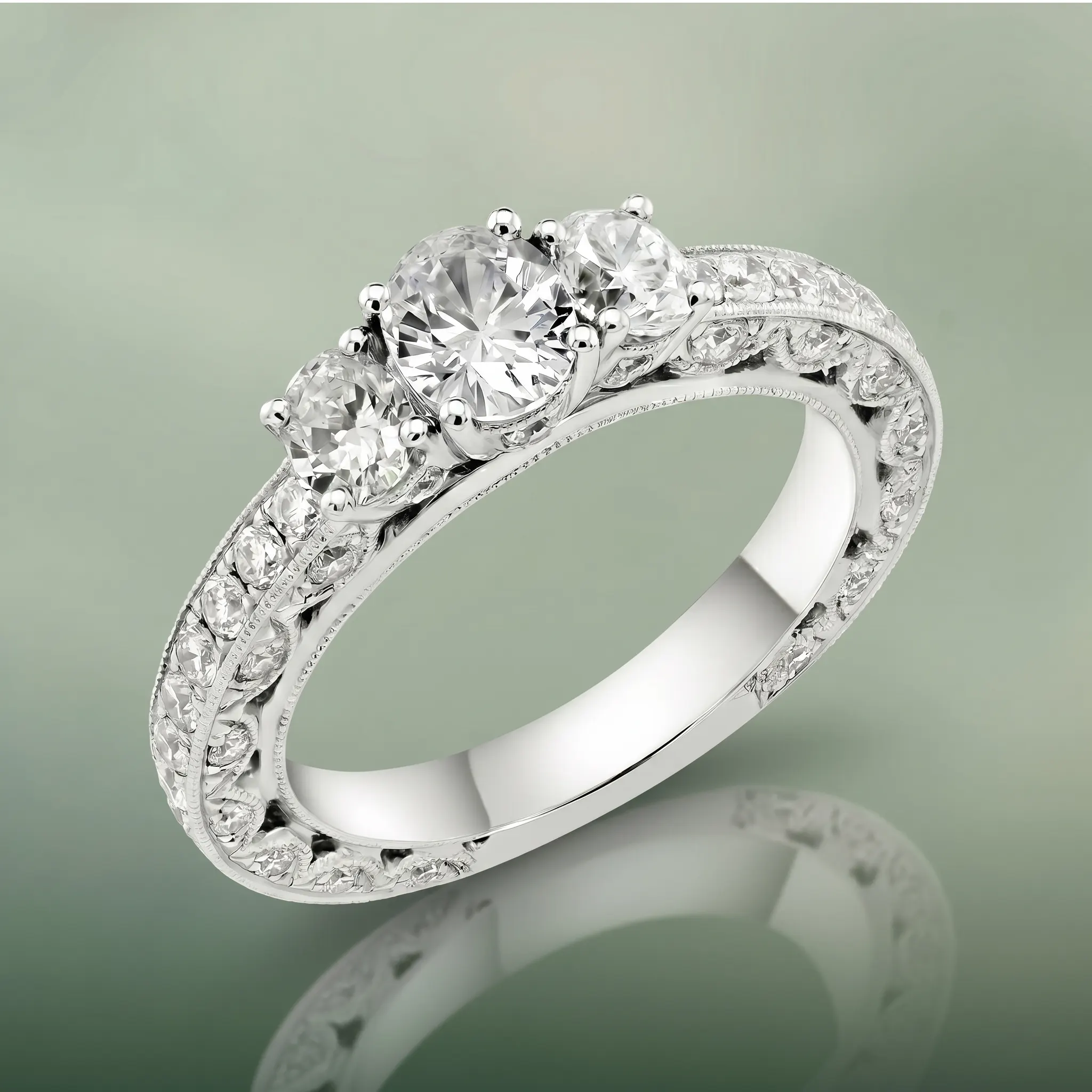 Nhẫn nhiều viên đá (Three-Stone + Multi-stone Ring) mã sp 01r0725325